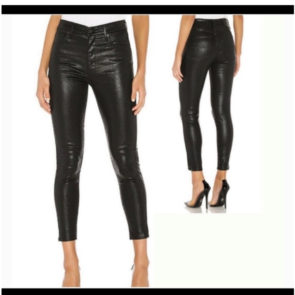 Levi’s Milehigh skinny coated jeans snakeskin